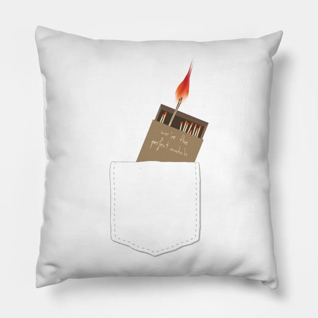 We're the perfect match Pillow by CatchyFunky