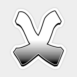 Letter X - White / Grey fade Magnet