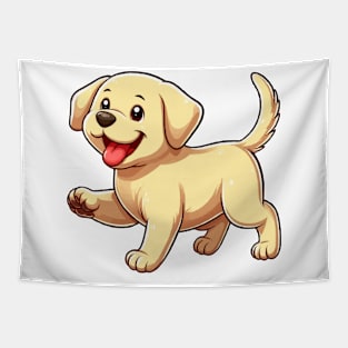 yellow labrador retriever puppy cartoon Tapestry