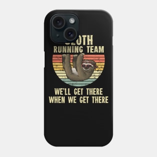 Sloth Running Team T-Shirt - Retro Sunset Gift Phone Case