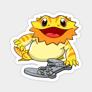 Bearded Dragon Headphones Video Game Magnet