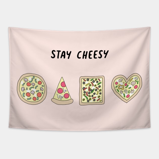 Pizza Stay Cheesy Tapestry by SuperrSunday