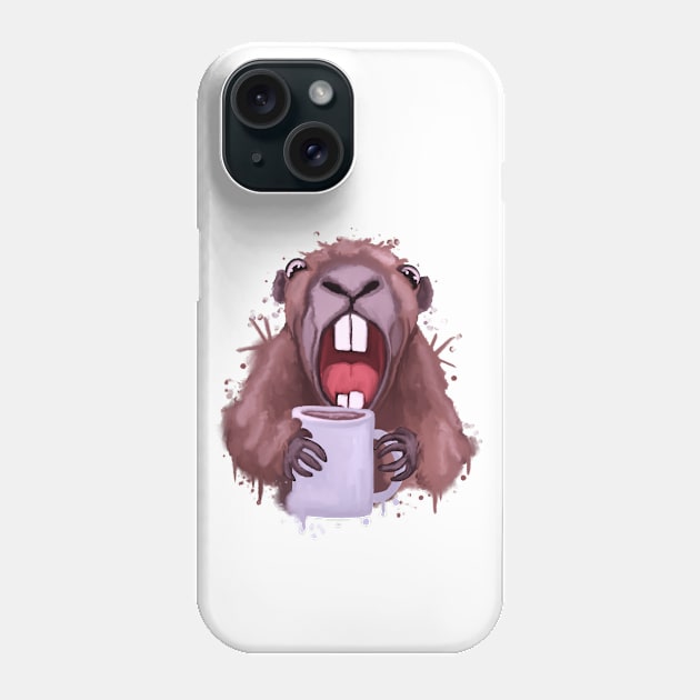 Groundhog coffee lover Phone Case by Antiope