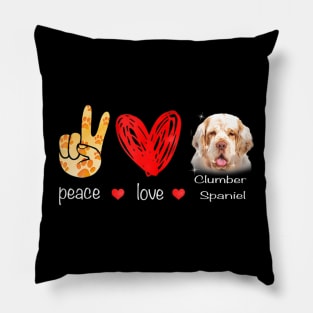 Peace Love Clumber Spaniel Dog - Clumber Spaniel Dog lover Pillow
