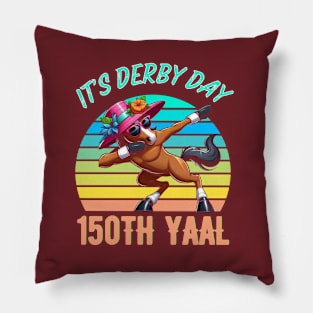 150th derby horse racing Pillow