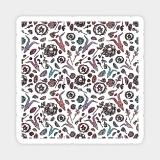 Creepy Cute Floral Occult Pattern Magnet