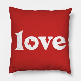 Retro Love Texas State Outline // Vintage Texas State Pride Pillow