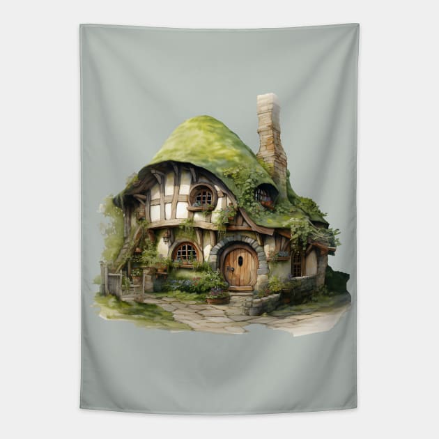 Hobbit House Tapestry by TooplesArt