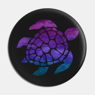 Blue Purple Teal Galaxy Turtle Pin