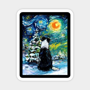 Border Collie Night (Winter) Magnet