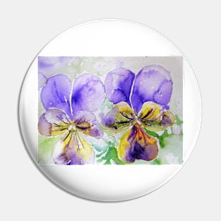 Viola Watercolor Purple Pin