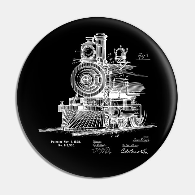 Steam Train Patent Blueprint 1898 Pin by MadebyDesign