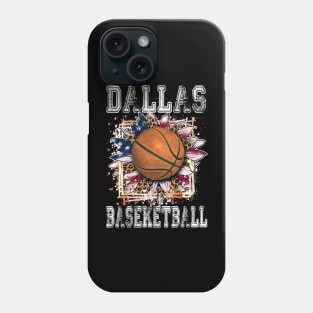 American Flag Personalized Dallas Proud Name Basketball Phone Case