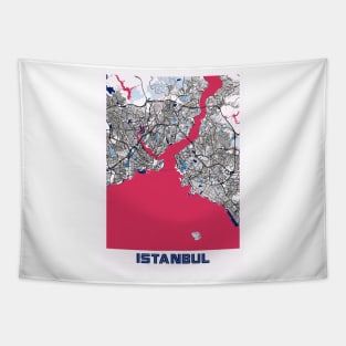 Istanbul - Turkey MilkTea City Map Tapestry