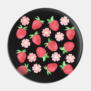 Strawberry floral pattern Pin