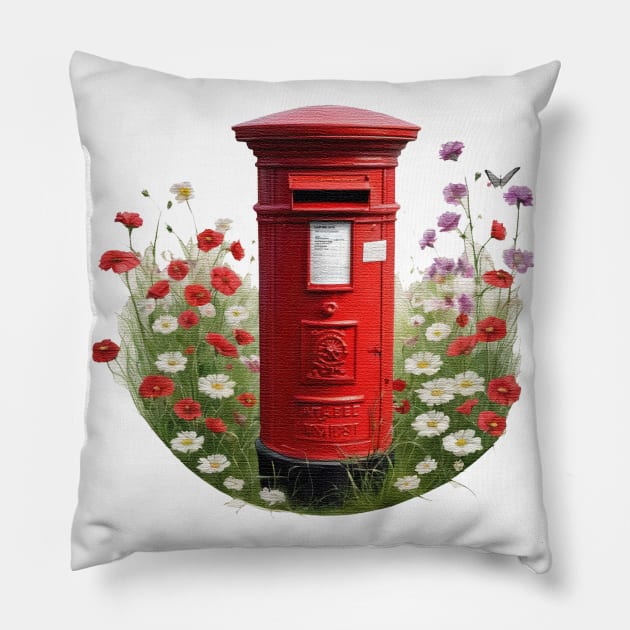 Red post box Pillow by JnS Merch Store