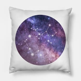 Sagittarius Sign in the Dark Pink Starry Night Sky Pillow