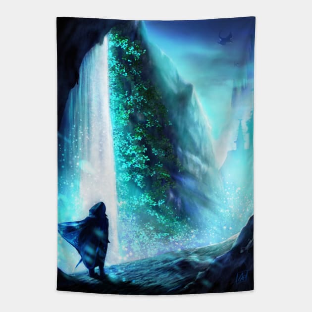 Fantasy waterfall Tapestry by Anazaucav