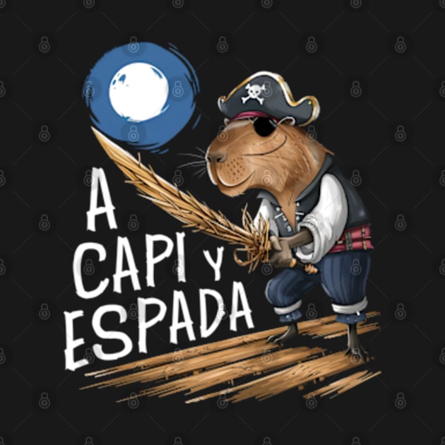 A Capi y Espada - Capybara by Neon Galaxia