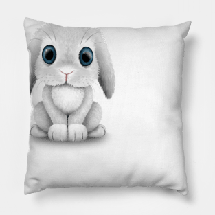 Cute White Baby Bunny Rabbit Pillow