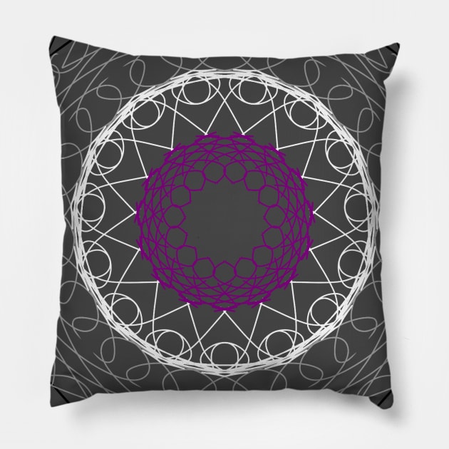 Asexual Pride Kaleidoscope Pillow by CipherArt