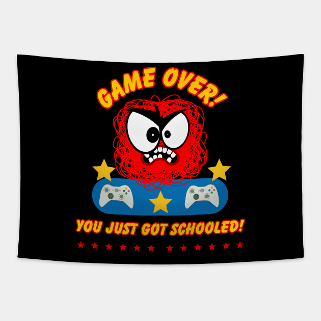 Game Over! you just go schooled! sibling rival on the x-box Tapestry by Shean Fritts 