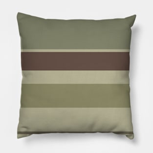 A superior farrago of Quincy, Grey Brown, Camouflage Green, Putty and Artichoke stripes. Pillow