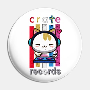 Cat DJ Kitten Cute Kawaii Music Record Company Tape Groove Psychedelic Headphones Pin