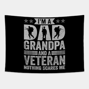 Vintage I'm A Dad Grandpa And Veteran Nothing Scares Me Tapestry