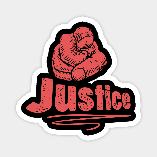 Justice Pointing Finger Magnet by Benny Merch Pearl