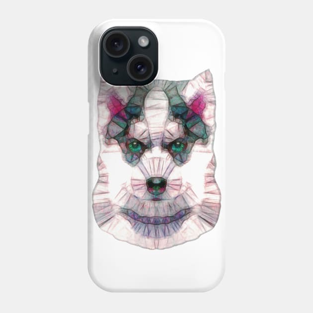 abstract husky puppie Phone Case by Ancello