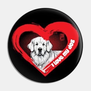 I Love My Golden Retriever - Hunting dog - I Love my dog Pin