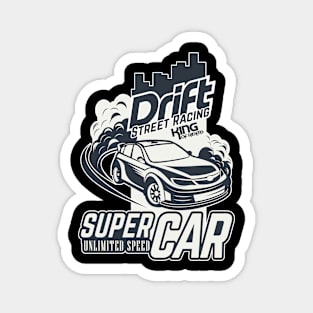 Drift Car print Magnet