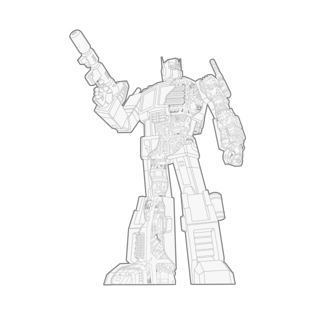 Optimus Prime - Écorché (lineart) by NDVS