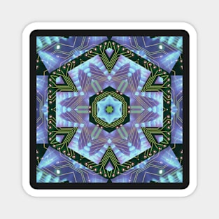 Circuitboard fire Kaleidoscope Pattern (Seamless) 2 Magnet