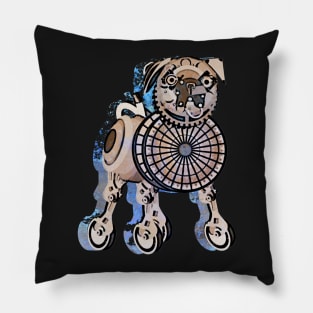 Steampunk Pug Dog Pillow