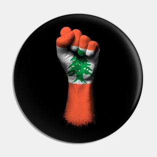 Flag of Lebanon on a Raised Clenched Fist Pin