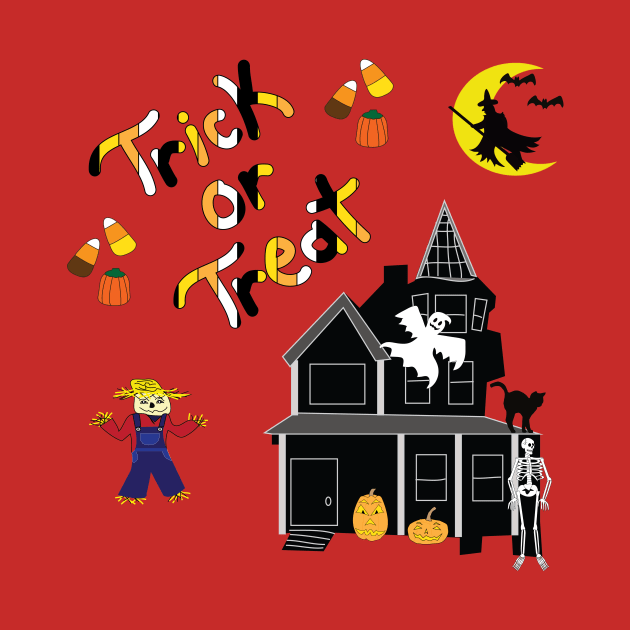 Spooky Halloween Design, Trick or Treat by sandyo2ly