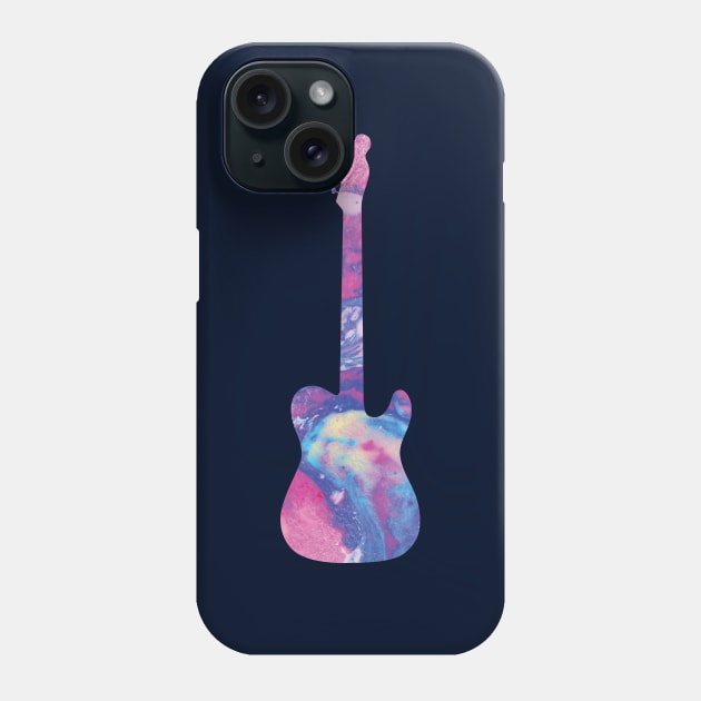 T-Style Electric Guitar Watercolor Texture Phone Case by nightsworthy