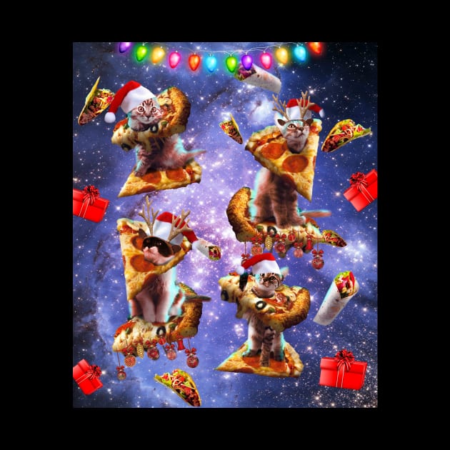 Space Pizza Cat, Christmas Cats, Funny by Random Galaxy