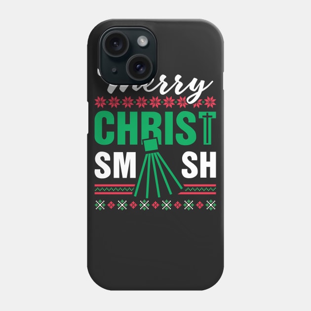 Merry ChristSMASH Christmas Badminton Phone Case by dihart