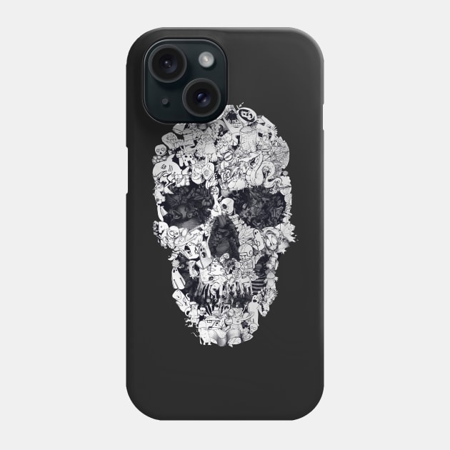 Doodle Skull Phone Case by aligulec