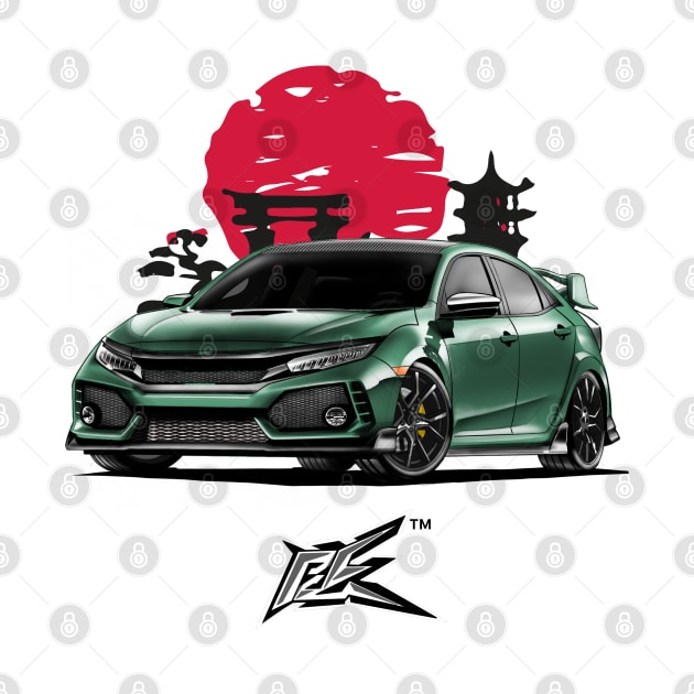 honda civic typeR fk bottle green by naquash