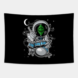 Astronaut Drummer Ethereum Classic ETH Coin To The Moon Crypto Token Cryptocurrency Blockchain Wallet Birthday Gift For Men Women Kids Tapestry