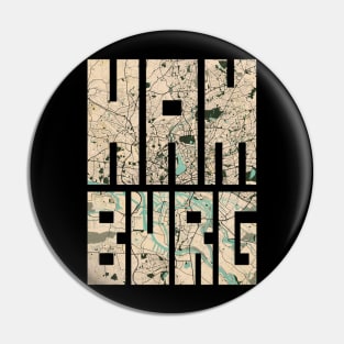 Hamburg, Germany City Map - Vintage Pin