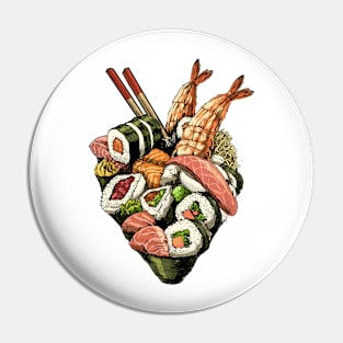 Sushi Heart Pin