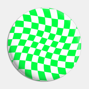 Twisted Checkered Square Pattern - Green Tones Pin