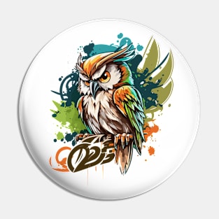 Graffiti Paint Owl Bird Creative Pin