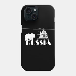 Helicopter Mi-8 and Polar Bear in Russia Phone Case