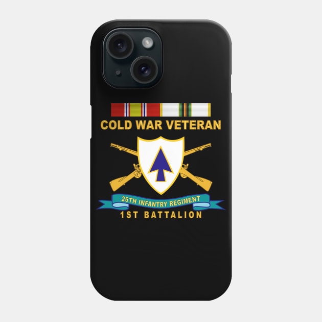 26th Infantry Regiment - DUI w Br - Ribbon - TOP - 1st Bn w COLD SVC  X 300 Phone Case by twix123844